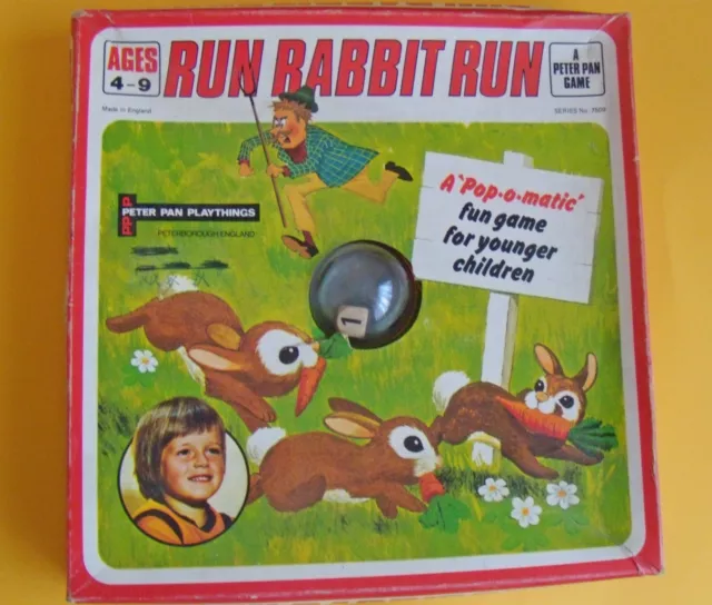 EASTER GAME ~ RUN RABBIT RUN.  Vintage pop-o-matic by Peter Pan Games.