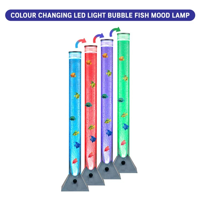 90CM COLOUR CHANGING LED Sensory Bubble Tube Lamp Mood Fish Water