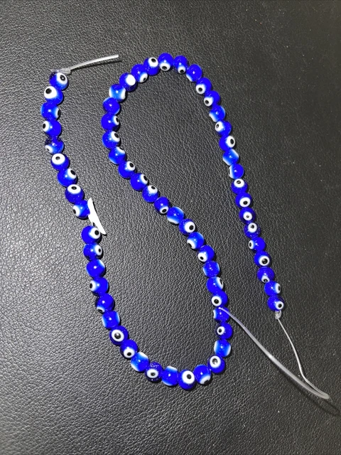 6mm Evil Eye glass smmoth round beads