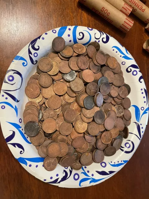 LINCOLN WHEAT CENT ROLLS 1909-1958-50 coins US COINS PENNEY. 