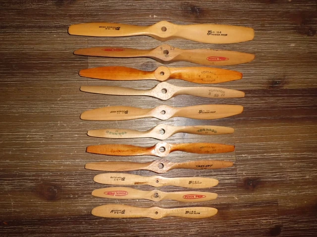 11- Vintage Assorted Wooden Propellers for Model Air Planes 11- Vintage Assorted Wooden Propellers for Model Air Planes