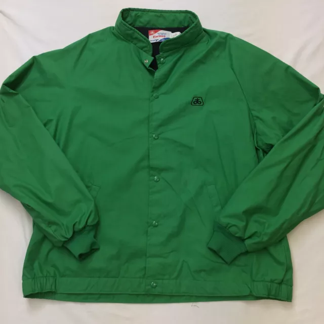 Vintage SWINGSTER Farmer Jacket Mens 2XLT Big Tall Emerald Green Windbreaker USA