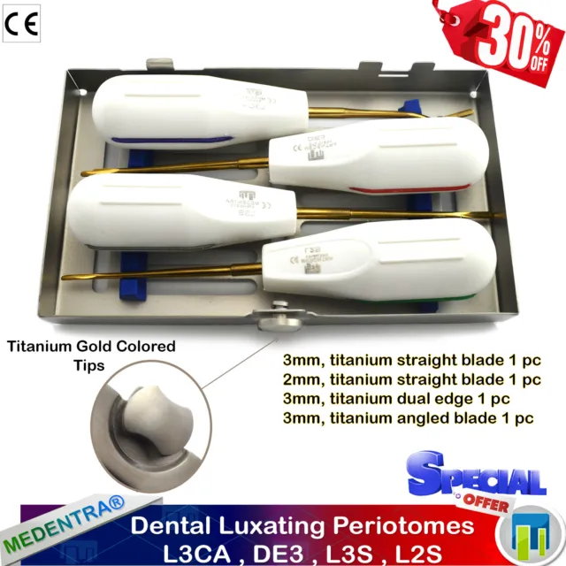 4er Kit de Périotome PDL Couteaux Ascenseurs L3CA Luxating Dentaire CE MEDENTRA® 2