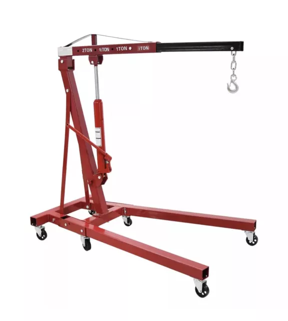 2 Ton Tonne Hydraulic Folding Engine Crane Stand Hoist lift Jack Garage Workshop