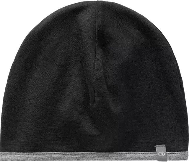 Icebreaker Merino Unisex Pocket Hat Winter Wool Beanie Colour:Black/Gritstone... 3