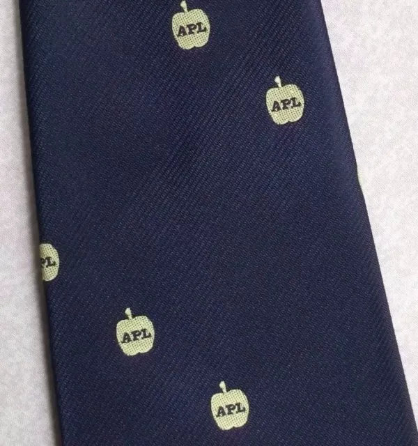 Tie Necktie Vintage Mens Crested Club Association Society Apple APL Hong Kong