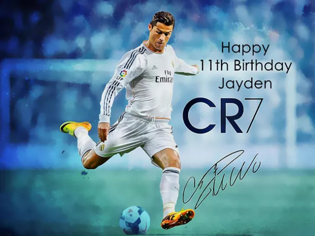 Real Madrid CF Birthday Party Decorations Cristiano Ronaldo Soccer Theme  Party Supplies Cr7 and Karim Benzema Bale Party Favours includes Happy  Birthday Banner Cake Topper Cupcake Toppers Balloons by Forepitta - Shop