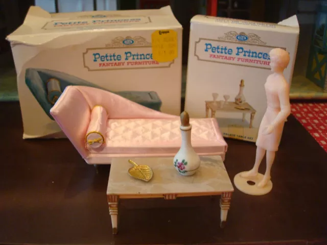 Ideal Petite Princess Boxed Living room set Dollhouse Furniture Vintage Lot