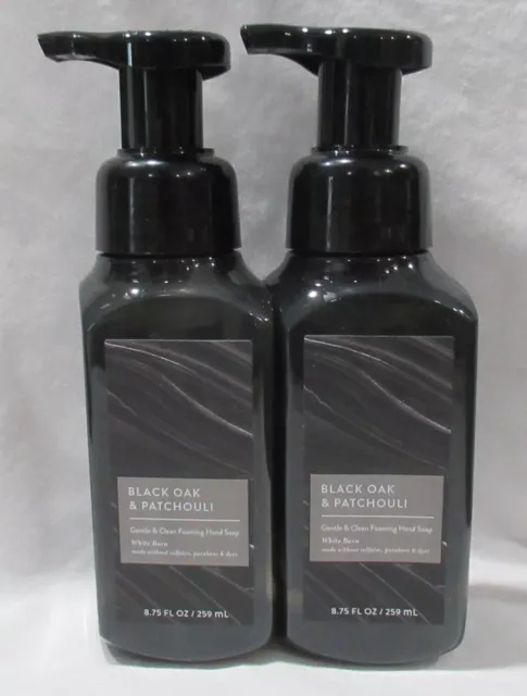 White Barn Bath & Body Works Gentle & Clean Foam Soap Set 2 BLACK OAK PATCHOULI