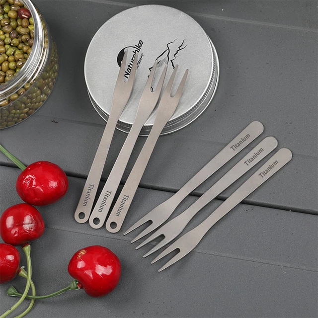 Tenedor de frutas de titanio para postres familiares calidad superior y longevidad