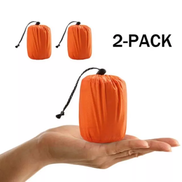 2 x sac de couchage d'urgence étanche randonnée en plein air camping survie