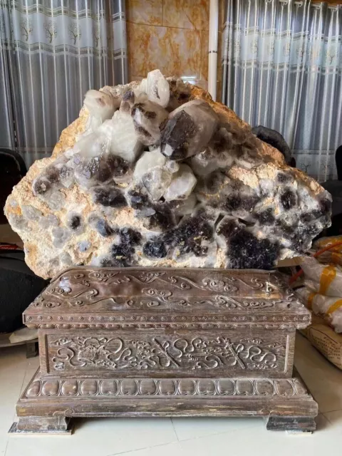 3300LB Natural Old ore White,Smoky,Amethyst Symbiosis Quartz Crystal specimen