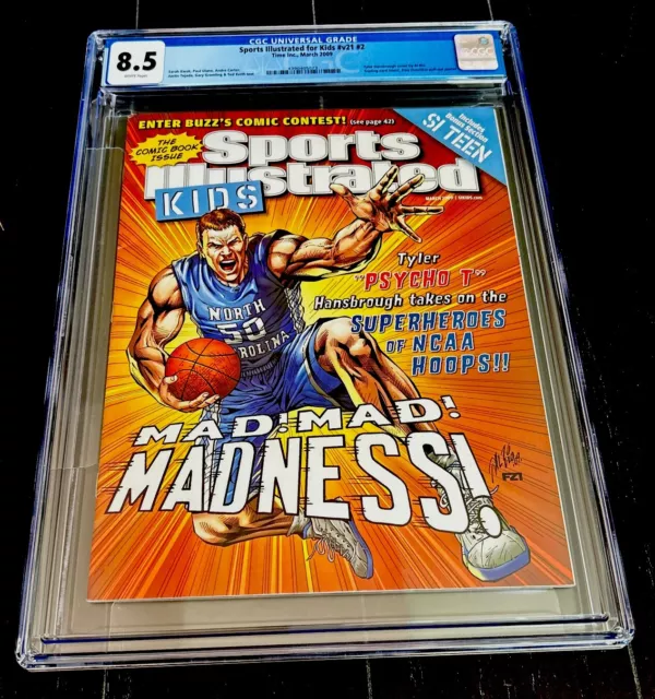 Tyler Hansbrough ROOKIE Cover North Carolina SI for Kids Newsstand Cards CGC 8.5