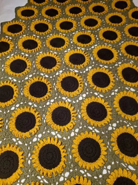 Sunflower Afghan 40 Inches By 70 Inches