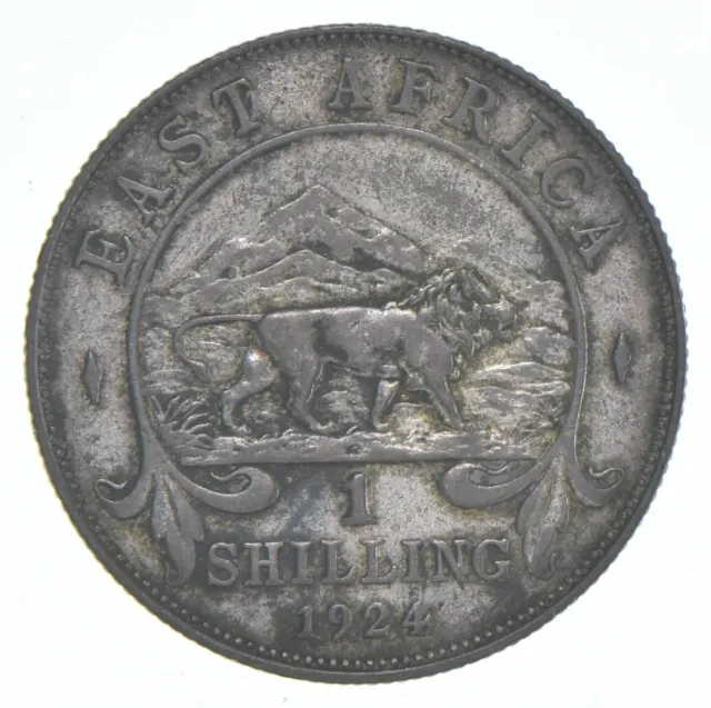 SILVER - WORLD Coin - 1924 East Africa 1 Shilling - World Silver Coin *865