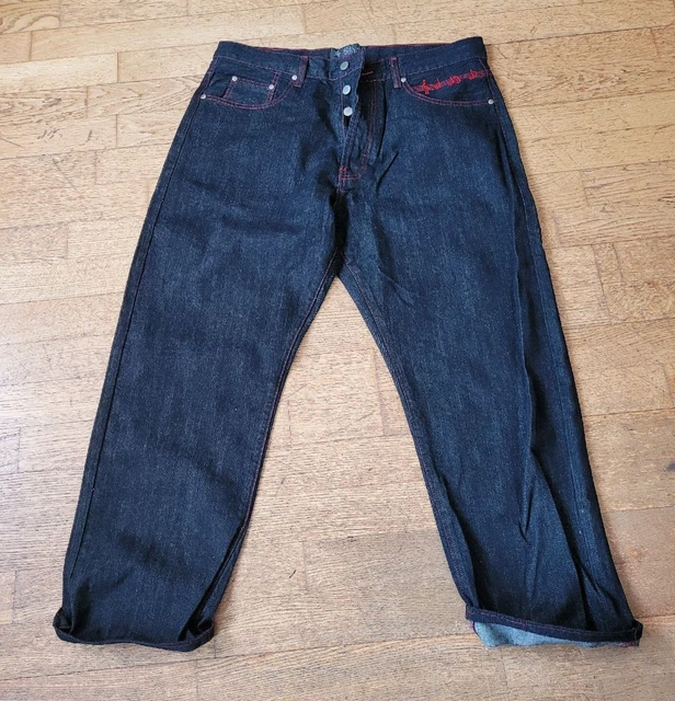 Jeans da donna retrò rockabilly NUOVI con note musicali taglia 34 COLLECTIF