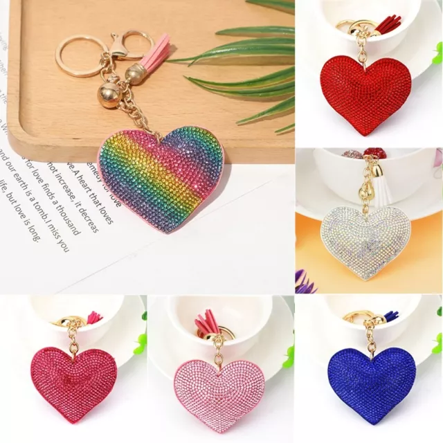 Crystal Rhinestone Keyring Keychain Car Pendant Purse Handbag Bag Key Chain Ring 2