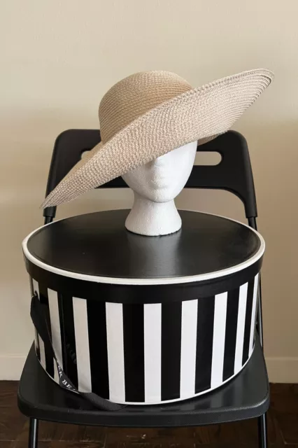 Eric Javits Hampton Squishee Straw Wide Brim Packable Sun Hat UPF 50+ ($275 New)