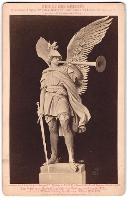 Fotografie F. & O. Brockmann, Dresden, Skulptur Genius des Krieges nach Johanne