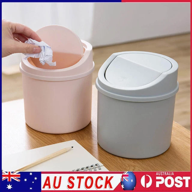 Small Desktop Mini Waste Bin with Lid Garbage Trash Can Office Kitchen Bathroom