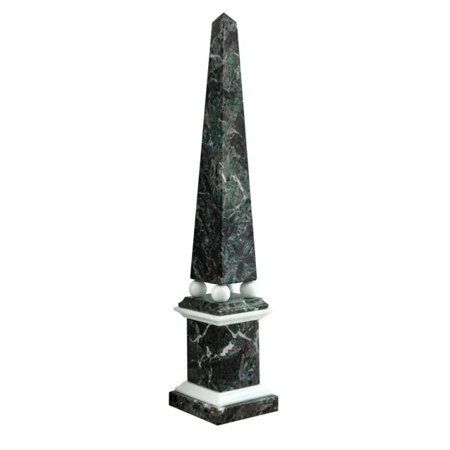 Obelisk Klassisch IN Marmor Grün Den Alpen Mit Kugeln Weißer Carrara H