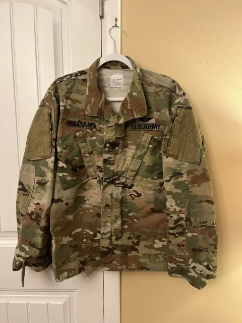 US Army USGI OCP Multicam SSGT Insignia Uniform Fatigue Jacket Medium Regular