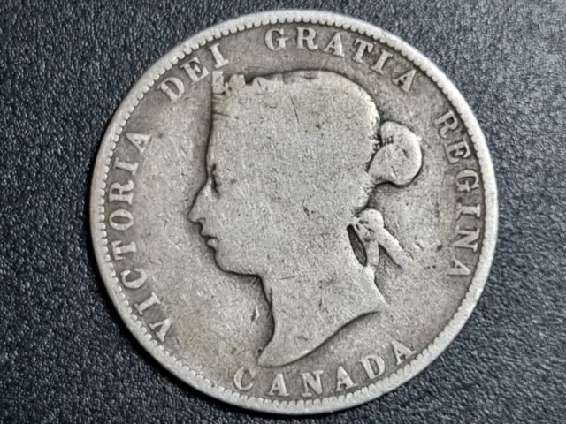 1874 'H' Scarce Canada Queen Victoria 25 Cents .925 Silver, With A Mintage Of...