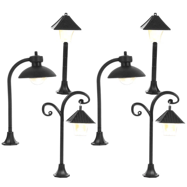 6Pcs Miniature Yard Lamps Model Simulated Street Light Props Sand Table Lamp