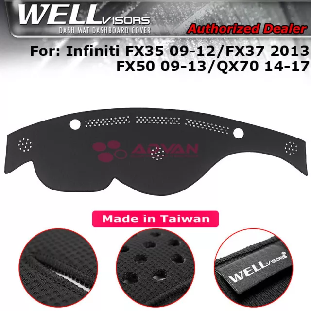 Armaturenbrett Matte Schwarz Für Infiniti 09-17 FX35 FX37 FX50 QX70 Wellvisors
