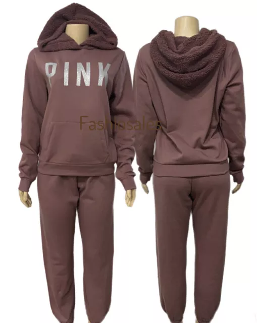 VICTORIAS SECRET PINK Set Perfect Pullover Hoodie & Classic Pant S/P Small  Cocoa $77.98 - PicClick