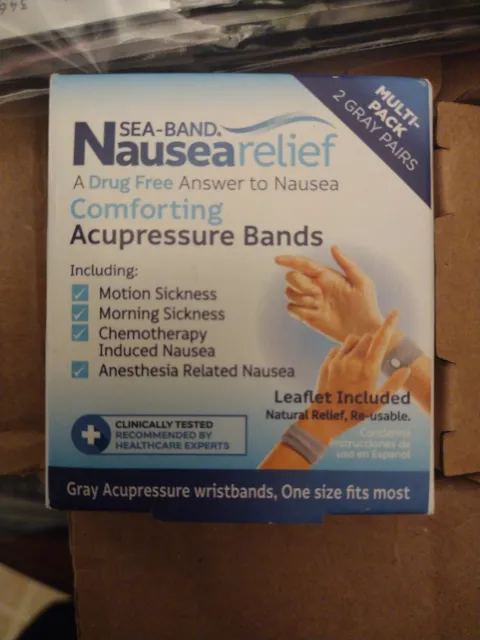 Anti-Nausea Acupressure Wristband for Motion & Morning Sickness, Pack of 2 Setsc