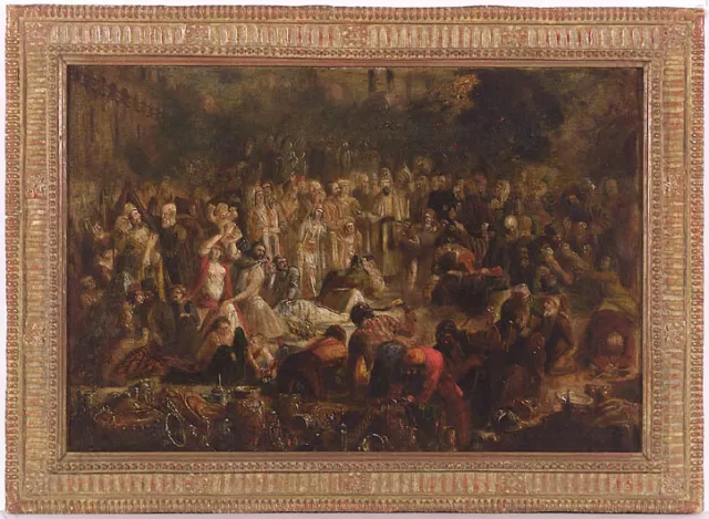 "Fall of the Kingdom of Judah", English School, oil on panel, 18th century (m)