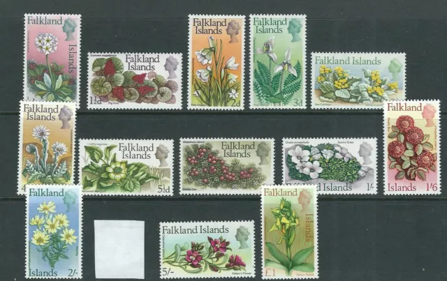 Falkland Islands 1968 Blumen Lang Set (Sterling) (Sc 166-179 Kurz 177) VF MNH