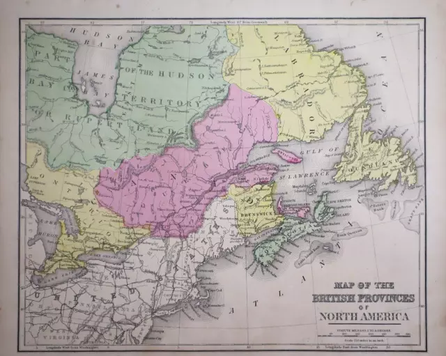 1871 Cowperthwait Atlas Map ~ BRITISH PROVINCES of NORTH AMERICA (10x12) -#1085