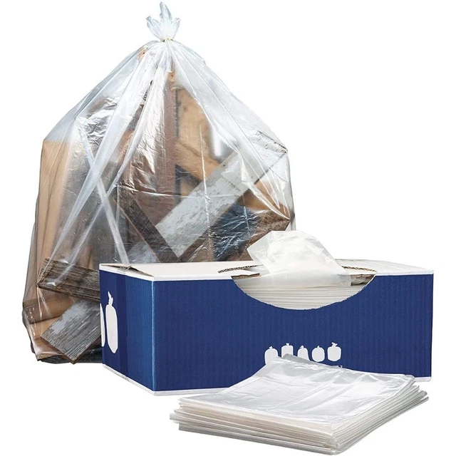 55-60 Gallon Trash Bags │ 1.5 Mil │ Clear Heavy Duty Garbage Can Liners │ 36” X