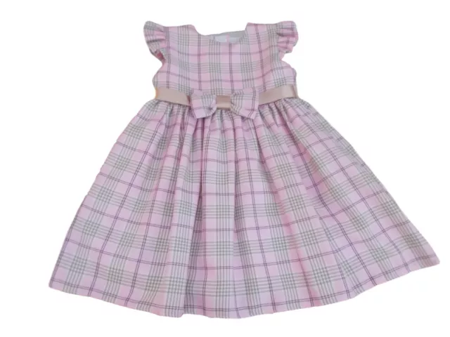 BNWT Baby girls toddler party special occasion christmas tartan dress Made in UK