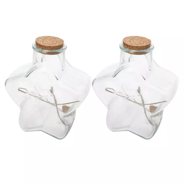 2 Pcs Fünf-Sterne-Wunsch Flasche Süßigkeitenschale Glasbehälter Waschflasche
