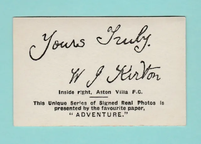Fussball - D. C. Thomson - Signiertes Echtes Foto - Kirton Of Aston Villa - 1930 2