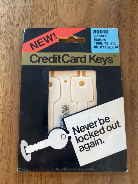 Vtg Emergency Credit Card Keys By Cole Gm 1968, 72, 76, 80, 87-88
