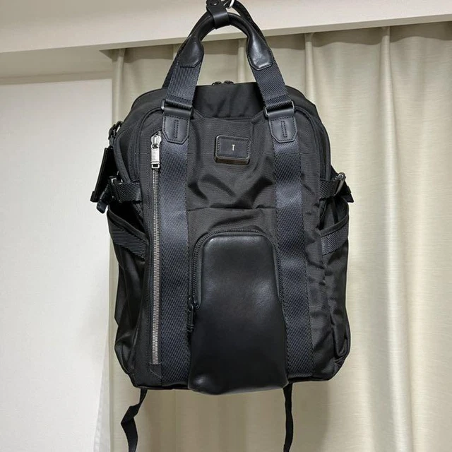 Tumi Alpha Bravo 2way Backpack Tote Bag Nylon Leather Black Travel Used