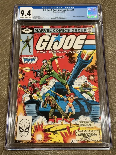 GI Joe A Real American Hero #1 CGC 9.4 OW-W Pages Marvel Comics 1982
