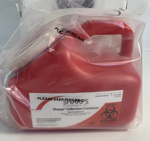Sharps Container +Easy FREE Mail Back Postage System - 1 Gallon - Waste Disposal