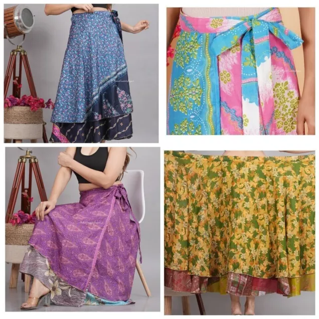 Venta al por mayor Lote de 30 piezas Vintage Silk Sari Patchwork Magic Wrap...