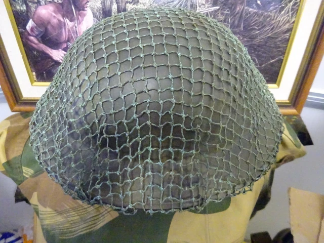Original Stahlhelm-Tarnnetz für M-1917 Brodie Helmet Mark VI WWII von 1944