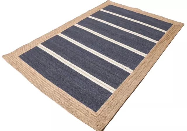 Alfombra Runner 100% Yute Natural Alfombra Reversible Hecha A Mano Aspecto...