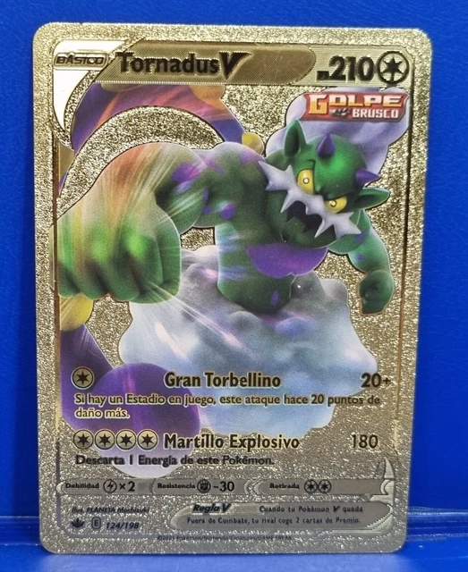 CARD CARTA TARJETA Pokemon Basico Tornadus V PS210 Golpe Brusco Oro