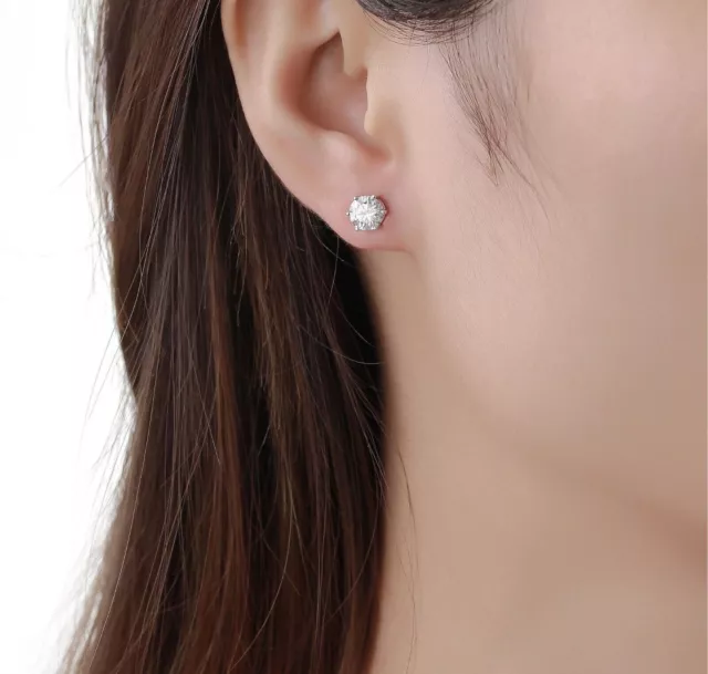 Boucles d'oreilles pour femme 1,00 ct certifié CVD Diamond Lab créé en or...