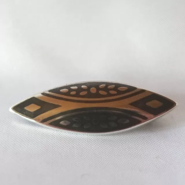 Wonderful Art Deco Brooch 800 Silver Niello Tula / CU 172(35)