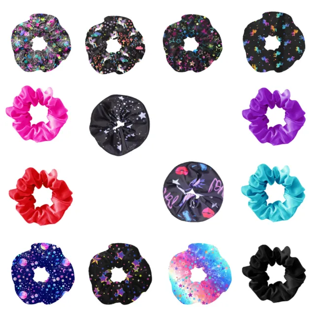 Kids Girls Ponytail Holder Ruffled Hair Scrunchies Fashion Dress Up 1Pc Satin