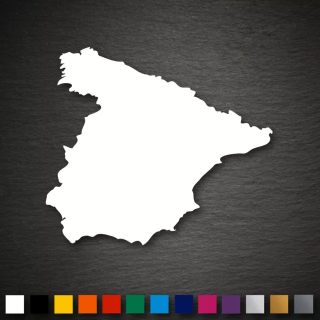 20603 Spanien Silhouette Aufkleber 109x95mm Farbwahl Karte Landkarte Sticker
